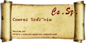 Cserei Szénia névjegykártya